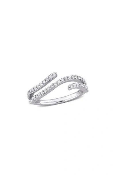 Delmar Lab-created Moissanite Abstract Band Ring In White