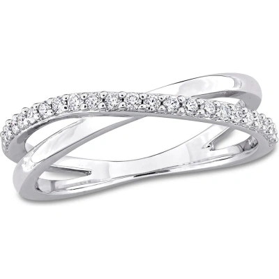 Delmar Lab-created Moissanite Crossover Ring In White