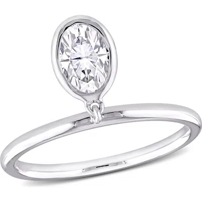 Delmar Lab-created Moissanite Drop Ring In Metallic