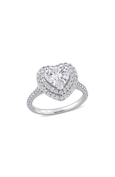 Delmar Lab-created Moissanite Heart Ring In Metallic