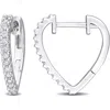 Delmar Lab-created Moissanite Huggie Hoop Earrings In Silver/white