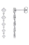 Delmar Lab-created Moissanite Linear Drop Earrings In Silver/white