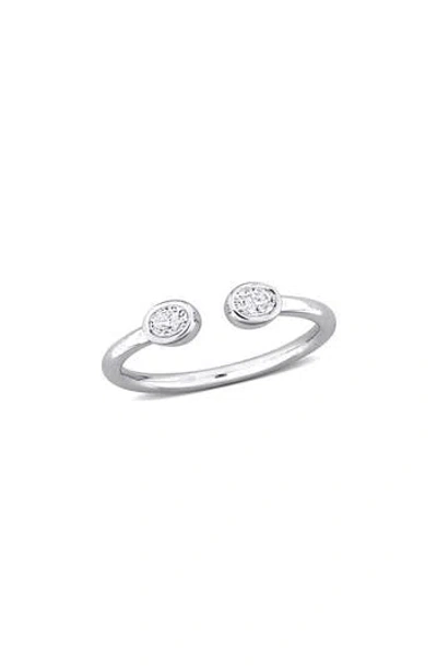 Delmar Lab-created Moissanite Split Shank Ring In White