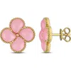 Delmar Lab Created Pink Opal Stud Earrings In Pink