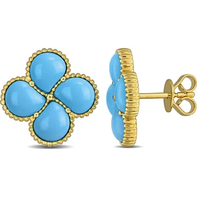 Delmar Lab Created Pink Opal Stud Earrings In Turquoise