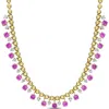 Delmar Lab Created Pink Sapphire & Lab Created White Sapphire Necklace In Pink