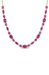 Delmar Lab Created Pink Sapphire Necklace In Pink