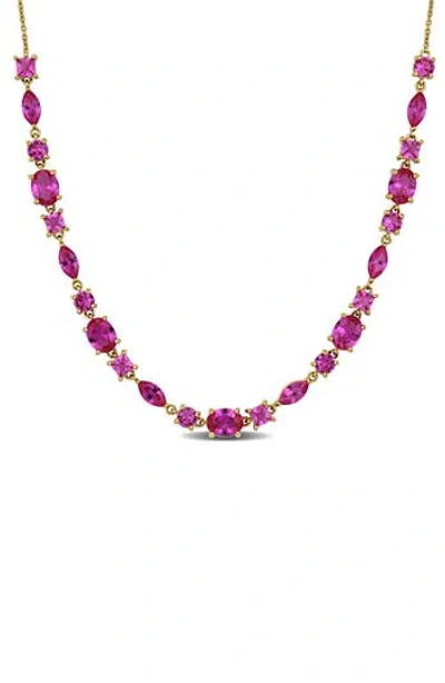 Delmar Lab Created Pink Sapphire Necklace