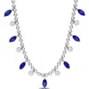 Delmar Lab Created Sapphire & Lab Created White Sapphire Necklace In Blue