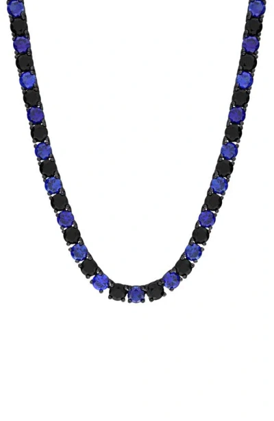 Delmar Lab Created Sapphire Necklace In Blue