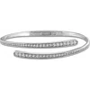 Delmar Lab Created White Sapphire Bypass Bangle In Silver