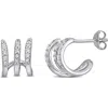 Delmar Lab-created White Sapphire Huggie Hoop Earrings In White