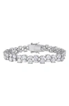 Delmar Lab-created White Sapphire Two-row Bracelet In White