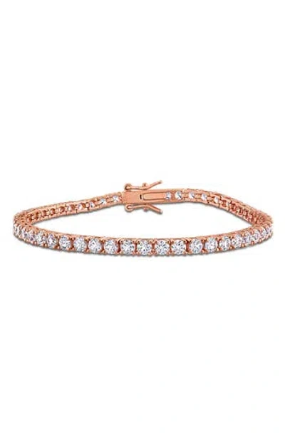 Delmar Lab Grown White Sapphire Tennis Bracelet In Gold