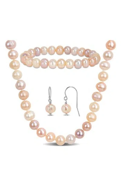Delmar Multicolor Cultured Freshwater Pearl Necklace, Earrings & Bracelet Set