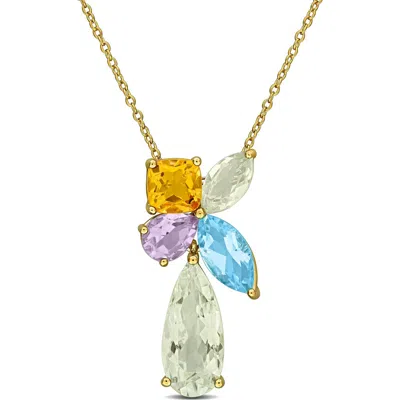 Delmar Multi-gem Cluster Pendant Necklace In Gold