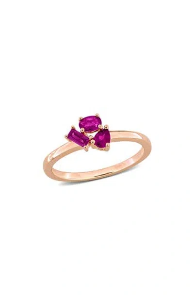 Delmar Multiple Cut Rhodolite Cluster Ring In Gold