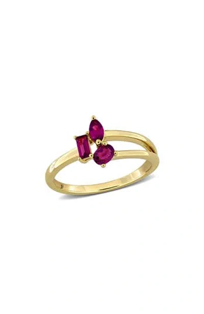 Delmar Multiple Cut Rhodolite Cluster Ring In Orange