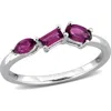 Delmar Multiple Cut Semiprecious Stone Stacking Ring In Pink