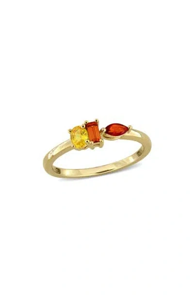 Delmar Multishape Orange & Yellow Sapphire Ring