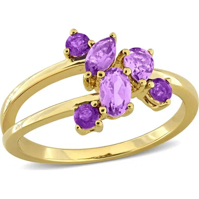 Delmar Multi-shaped Amethyst Split Band Ring In Purple