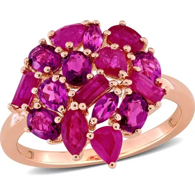 Delmar Multi-shaped Ruby Statement Ring In Red