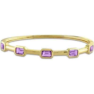 Delmar Octagon Cut Amethyst Bangle Bracelet In Purple