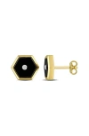 Delmar Onyx & Diamond Stud Earrings In Black