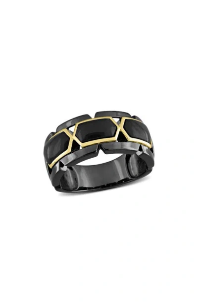 Delmar Onyx Bang Ring In Black