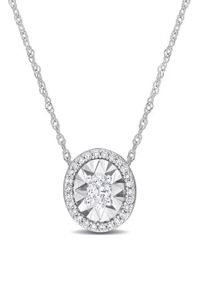 Delmar Oval & Round Diamond Pendant Necklace In Neutral