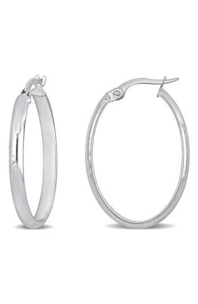 Delmar Oval Hoop Earrings In Metallic