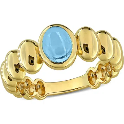 Delmar Oval Swiss Blue Topaz Cabochon Ring