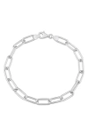Delmar Sterling Silver Paper Clip Chain Bracelet In Silver