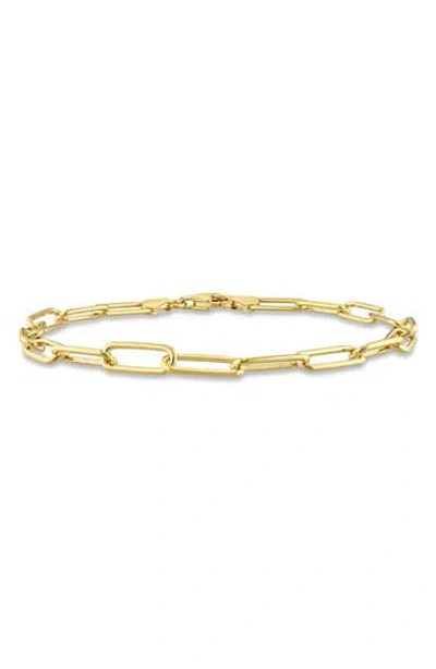 Delmar Paper Clip Chain Bracelet In Yellow
