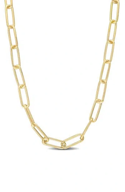 Delmar Paper Clip Chain Necklace In Yellow