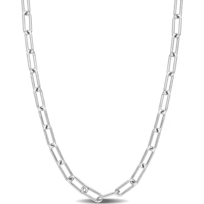 Delmar Paperclip Chain Necklace In Silver