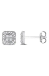 Delmar Pavé Diamond Square Stud Earrings In Silver