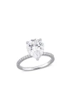 Delmar Pear Cut Lab-created Moissanite Ring In Silver