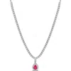 Delmar Pear Shaped Created Ruby Drop Necklace In Red