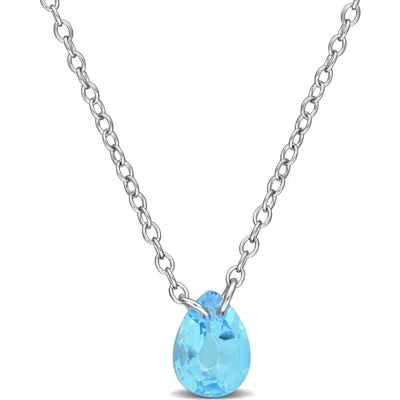 Delmar Pear-shaped Swiss Blue Topaz Necklace