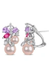 Delmar Pink Cultured Pearl & Semiprecious Stone Earrings In Multi