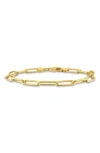 Delmar Polished Paper Clip Chain Bracelet In Gold