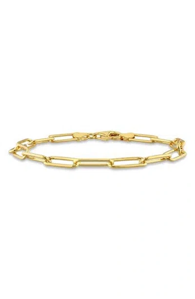 Delmar Polished Paper Clip Chain Bracelet In Yellow