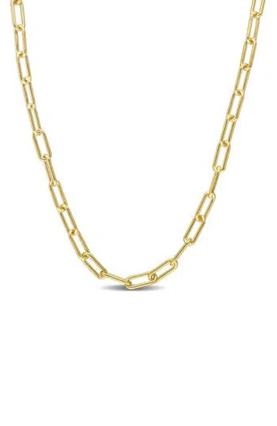 Delmar Polished Paper Clip Chain Necklace In Yellow