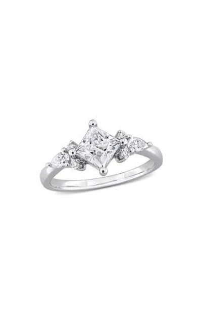Delmar Princess Cut Lab-created Moissanite Ring In White