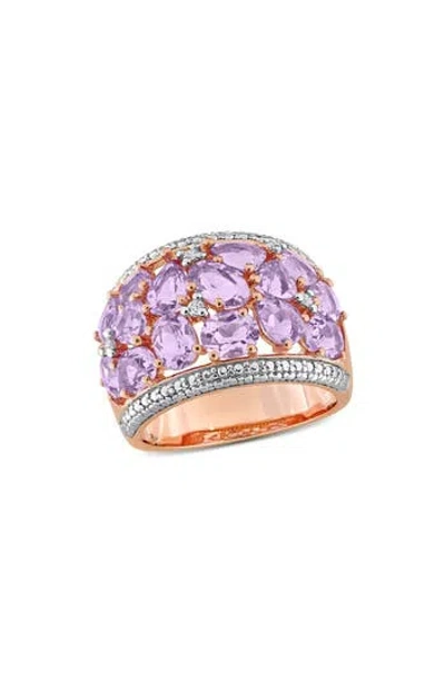 Delmar Rose De France Amethyst & Diamond Dome Ring In Metallic