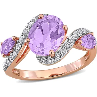 Delmar Rose De France Amethyst Bypass Ring In Purple