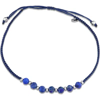 Delmar Ruby Beaded Adjustable Bracelet In Blue