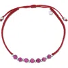 Delmar Ruby Beaded Adjustable Bracelet In Red
