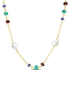Delmar Sapphire & Garnet Necklace In Gold Multi